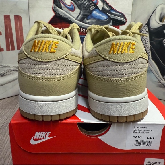 New Nike Dunk Low Khaki Gum Mens 9 Dz4513-200 - Picture 3 of 12